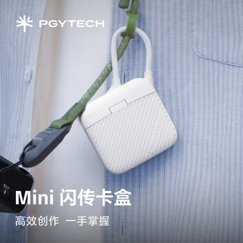 Pgytech mini flash transfer card box dual card slots simultaneously read and store usb3.1 high-speed 312mb/s transmission type-c interface mobile phone and computer plug and play ivory white