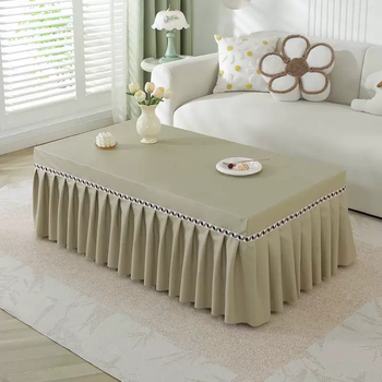 Yusenyi coffee table cover cream style pu lambskin no-wash waterproof and oil-proof rectangular coffee table cloth new dining table pu lambskin coffee table cover same color olive green (wear-resistant and scratch-resistant) 75x138x40 (fire cover) + no specifications