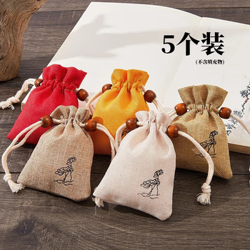 Jingxianju sachet empty sachet sachet chinese medicine bag small purse brocade bag bag wholesale linen medicinal material qiankun bag portable blessing bag 5 pieces linen sachet bag 5 colors 1 each