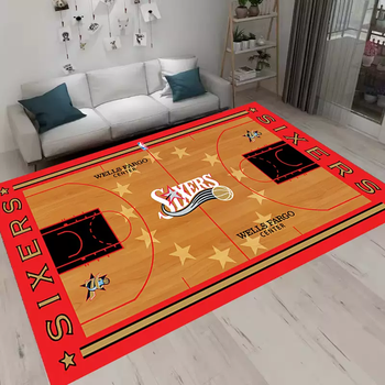 Yusenyi basketball court pattern nba carpet living room james lakers warriors children's dormitory bedroom bedside mat 76 people new style 40x60 cm small size be careful when shooting