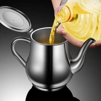 Miehone filter oil pot 316 stainless steel household kitchen oil tank leak-proof wine pot ounce kettle pouring oil bottle condiment bottle jar natural color/-1700-316 1 tael without filter without oil spout