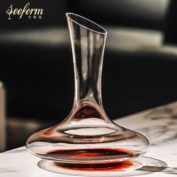 Jefferman jeeform first-class crystal red wine decanter light luxury high-end handmade large wine jug u-shaped swan wine decanter 1300ml big belly decanter