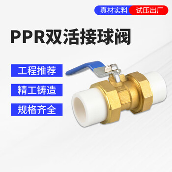 Weigus double union brass ppr ball valve tap water pipe accessories hot melt pipe switch union valve unit dn20 25 pipe