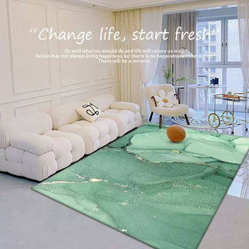 Yusenyi purchasing products living room floor mat summer carpet high-end barrier-free luxury coffee table mat style room page scale wave moss 120x160cm (crystal velvet)