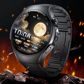 Huawei (huawei) huawei watch5 smart watch esim independent call hyperglycemia risk assessment ecg electrocardiogram analysis micro-physical examination sports health watch valentine's day birthday gift male god customized 46mm sky black + customized black steel belt