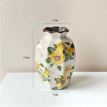 Yusenyi high-end ornaments ice cracked tissue box creative paper sunflower living room restaurant coffee table american box household box paper box box sunflower medium octagonal exquisite