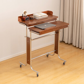 Zhuting computer desk movable lift table home desk standing workbench bedroom bedside desk sofa side table mobile lift table nanzhu style