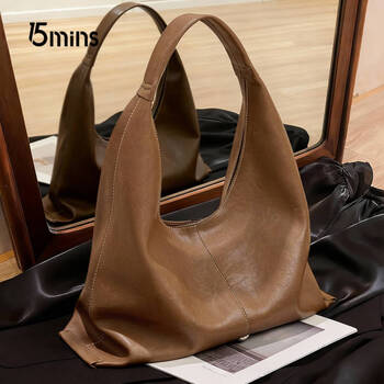 15mins bag for women 2025 new style soft leather light luxury large capacity shoulder tote bag brand high-end fashion women's bag