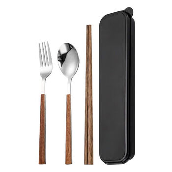 First idea (chugouxiang) chopsticks and spoon set tableware portable office worker adult single stainless steel portable chopsticks and spoon tableware set korean silver chopsticks