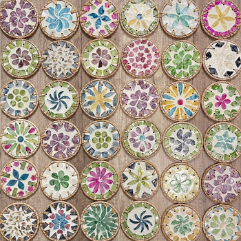 He jiangong vietnamese rattan coasters shell handmade coasters round household desktop anti-scalding heat insulation mat ins style japanese placemats 4 pieces (random color)