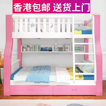 Yusenyi hong kong free shipping for bunk bed bunk bed and bunk bed, all solid wood high and low bed, two-tier bed and bunk bed, other ladder cabinet, upper bunk width 140, bottom bunk width 160, more combination forms
