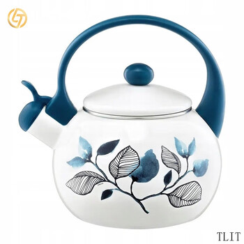 Tlit german kettle enamel kettle teapot chirp reminder induction cooker electric ceramic stove home gift nordic enamel 2.2/l orchid chime kettle 1ml 2.2/l