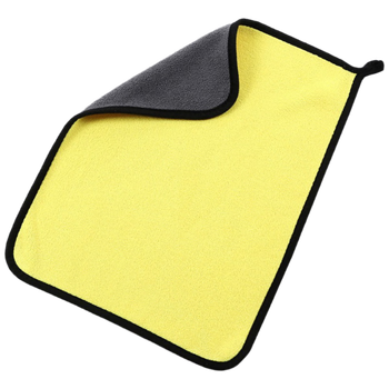 Pioneer coral velvet car wipes, car wash towels, fiber rags, thickened water-absorbent two-color double-sided car towels, gray and yellow 600g/ 30*60cm (minimum order of 10 pieces)