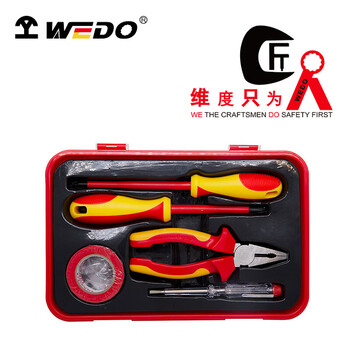 Wedo insulated basic electrician tool set (withstand voltage 1000v) 5 pieces in544b-5/box