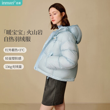 Yinman fast hot yarn gutless down jacket 2025 winter women's new three-dimensional fleece bag short warm jacket sea blue m