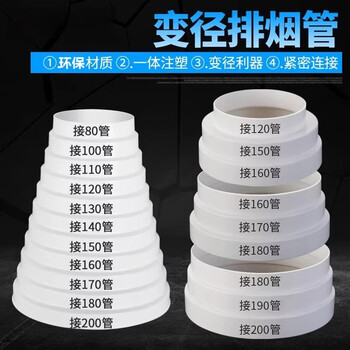 Taimus range hood exhaust pipe reducing ring exhaust pipe size conversion joint kitchen flue pipe check valve reducer 140-180mm reducing ring + 2 meters aluminum foil tape