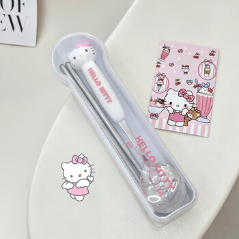 Yongfan portable tableware one-person student chopsticks and spoon set genuinely authorized hellokitty hello kitty-chopsticks and spoon two pieces