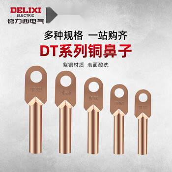 Delixi dt wire nose wire copper terminal block 10 square terminal block 16 25 35 50 70 high current dt10 (20 pieces)