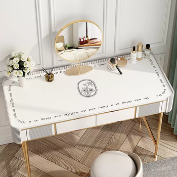 Yusenyi dressing table table mat ins desktop protection mat bedroom makeup manicure anti-slip tablecloth light luxury and high-end sense huayan iris 50x160cm