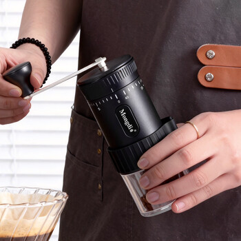 Mongdio hand grinder coffee machine portable coffee bean grinder grinder black - external 40-speed hand grinder