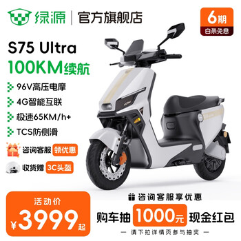 Luyuan electric motorcycle s75ultra 96v high voltage 4g intelligent long-range electric motorcycle high-performance electric motorcycle for commuting, top speed 65km/h, fiber optic white-96v20ah lead-acid-8 large batteries