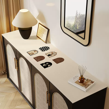 Yusenyi french medieval dining cabinet table mat waterproof and oil-proof no-clean tv counter top protection mat shoe cabinet entrance flower swallow dance 35cmx180cm (applicable to tv cabinet)