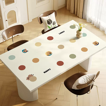 Yusenyi fun cartoon leather table mat no-wash waterproof oilproof anti-scalding desktop protection pad coffee table tablecloth dining table bobo bear a 80cmx120cm (smooth cutting edge)