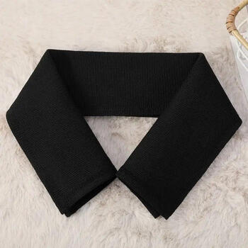 Geyale down jacket collar anti-dirty artifact protective cover collar patch fake collar decoration accessories all-inclusive cotton clothes knitted collar protector black knitted fine thread collar distribution line