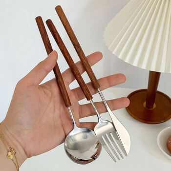 Yusenyi original order wooden handle knife and fork set steak knife household western food tableware spoon fork table knife 1 fork