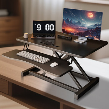 L&s lift computer desk movable computer rack desktop bracket workbench elevated computer desk bgz852 black 65cm