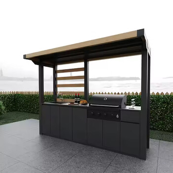 Outdoor kitchen mobile kitchen outdoor cabinet barbecue table stainless steel villa courtyard custom garden kitchen kitchen cabinet outdoor kitchen-b model deposit