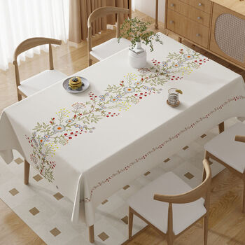 Yong huan ben zhi tablecloth no-wash dining table coffee table rectangular shore flower (2.0 upgraded encryption cloth oil-proof) 140x180cm 95 rectangular table / oval table suitable