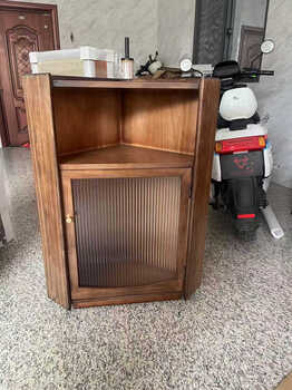 Wen yijia nordic living room solid wood triangle cabinet guest dining room corner corner wine cabinet multi-functional storage side cabinet storage cabinet new zealand pine walnut color