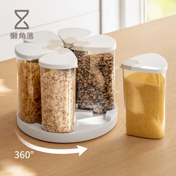 Lazy corner grains storage box sealed tank grain storage container beans and cereals rotating food grade rice storage bucket six-pack