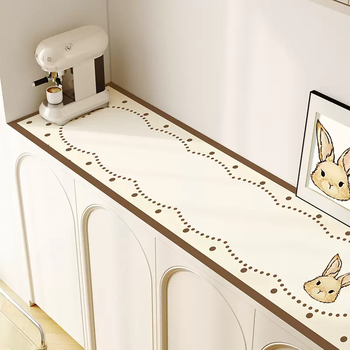 Yusenyi simple shoe cabinet mat tv cabinet table mat sideboard tablecloth tv cabinet mat tv table cover cloth love rabbit 30cmx140cm (gold thickness, comfortable feel)