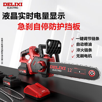 Delixi electric lithium chainsaw rechargeable household lithium chain saw electric felling saw handheld tree cutting machine power tool