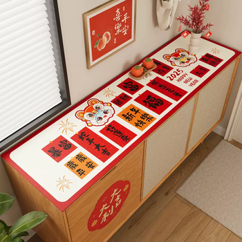 Yusenyi entry door shoe cabinet mat 2025 new waterproof and oil-proof tv cabinet tablecloth bedside table sideboard anti-dirty silicone auspicious wealth 50x140cm high quality