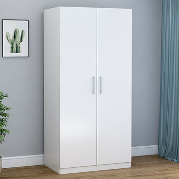 Shu yiran simple household two-door wardrobe economical rental house modern solid wood board wardrobe wardrobe hanging wardrobe custom-made custom shot 2 doors_assembly