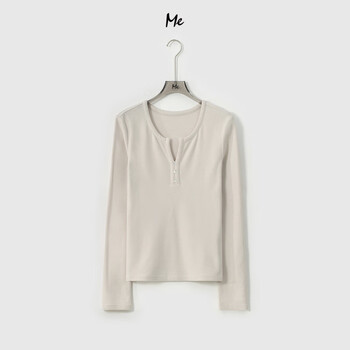 Me home yang liquid foundation henry bottoming top tencel blend super soft skin friendly fashion minimalist layer top almond rice one size 36(80-100)