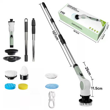 Zhong zhang gui electric mop household multi-functional cleaning brush fully automatic lazy mop wet and dry use one mop clean without leaving water stains electric mop - light green six-in-one