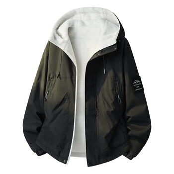 Whim nasa reversible jacket men's 2025 winter velvet thickened jacket cold-proof and warm cotton-padded jacket black xl