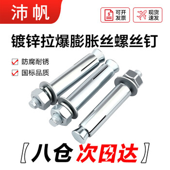 Peifan galvanized internal and external expansion wire screws explosion screws expansion wire m6*60 (10 pieces)