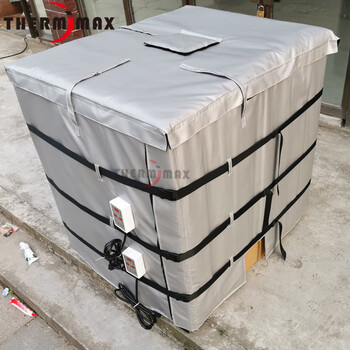 He jiagong factory direct sales ibc ton barrel electric heating blanket, thermal insulation anti-freeze heating sleeve with digital display adjustable temperature control with lid gray