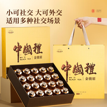 Qichun tea gift box wuyishan premium tea small canned jinjunmei black tea new year gift for my father-in-law 200g