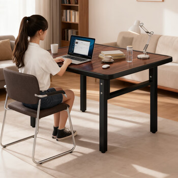 Zhuobo dining table home meal table tea table coffee table table study table computer table mahjong table square table bzp6 walnut color 80cm