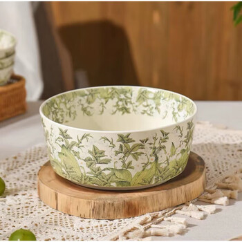 Expanding into jingdezhen quality yue meng tableware, happy lily of the valley flower glaze, ceramic tableware, home gift box set, 8-inch soup bowl