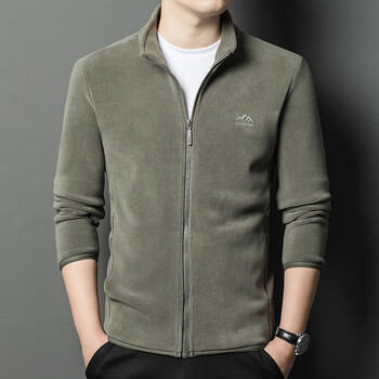 The same winter austrian velvet stand collar jacket for men, casual sports warm sweatshirt, versatile for young and middle-aged people, green xl 180