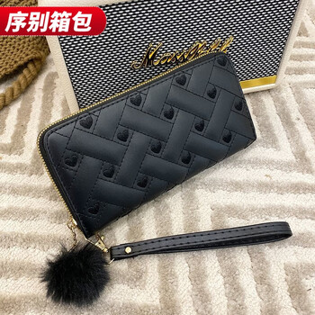 Ye yu retro niche design wallet card holder exquisite and simple student girl long portable wallet multi-card slot document storage f001 long style-black