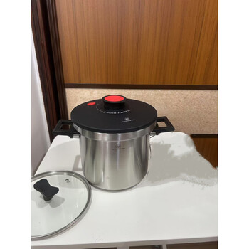 Cs official store german cs 120kpa pressure cooker explosion-proof pressure cooker pot size capacity 304 120kpa 7l with silicone ring glass lid