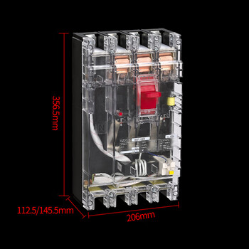 Delixi dz20l transparent air switch with leakage protection circuit breaker 4p three-phase four-wire 4300 leakage protection 4p dz20l-400t/4300 transparent shell 400a